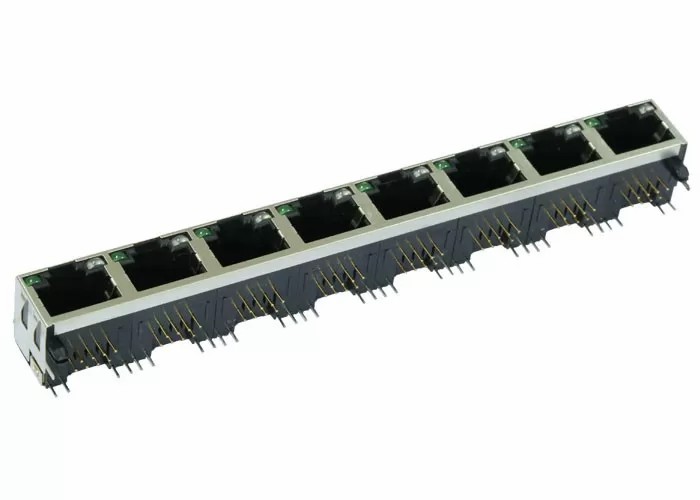 RJ45 1X8 TAB-UP 带灯带弹片屏蔽